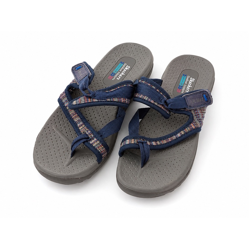 Skechers Outdoor Navy Strappy Reggae Mad Swag Hiking Sandals Women's Size 8